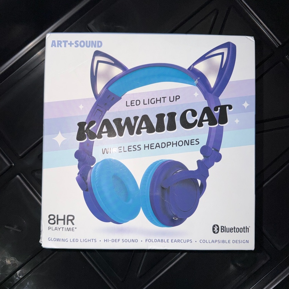 Kawaii Cat Wireless Headphones with LED Lights